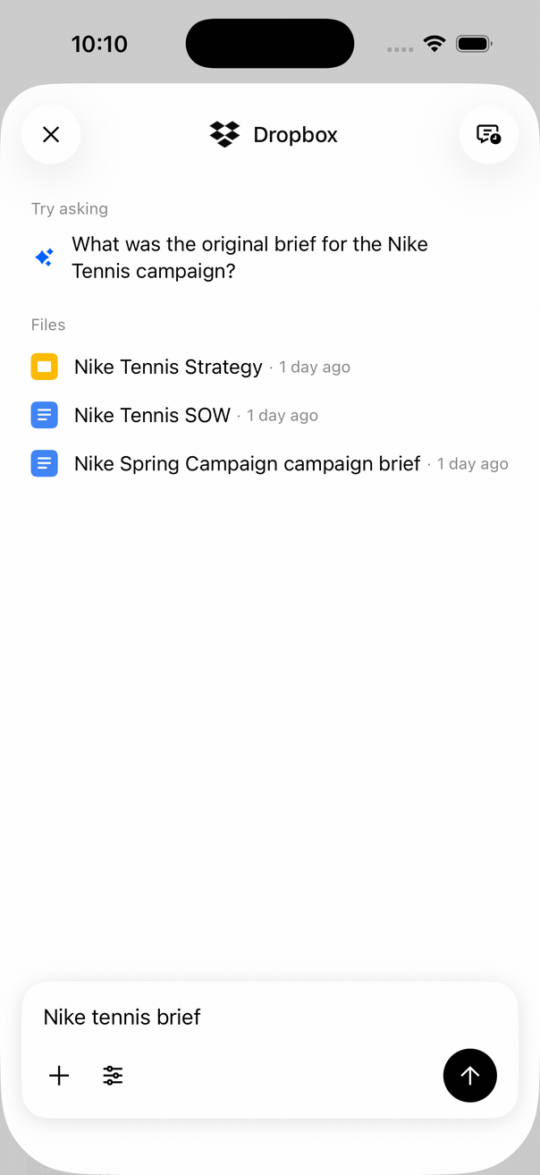 Native SwiftUI search moves from a broad query into specific typeahead results